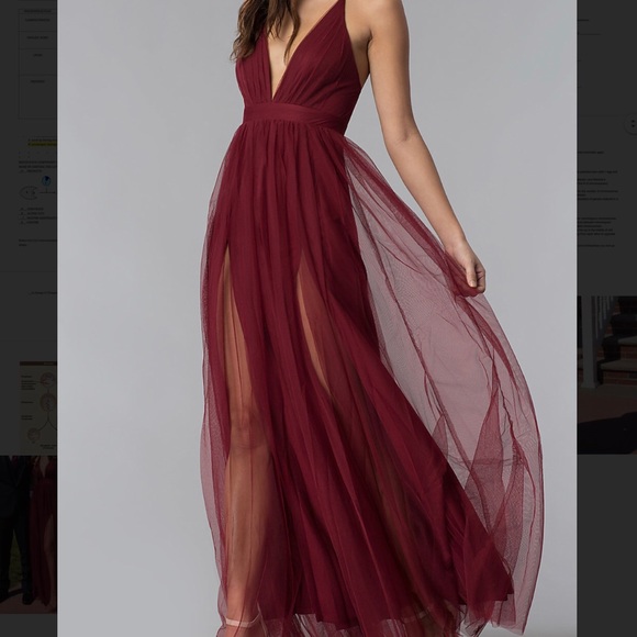 PromGirl Dresses & Skirts - Long Sexy Prom Dress with Deep V-Neckline